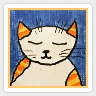 Whimsical Cat Portrait #8 Sticker